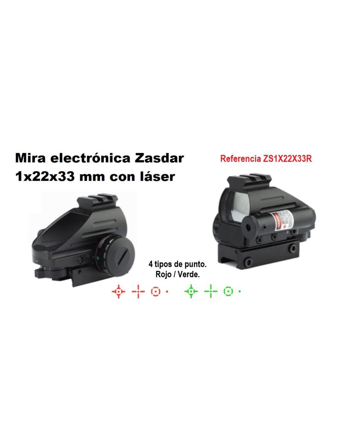 PUNTO ROJO 1X22x33 mm Con Láser incluido - Imagen 1