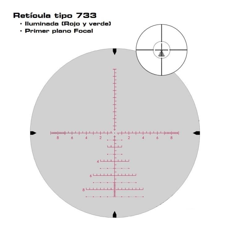 Visor Zasdar 5-25X50 mm. Ret.733 Mrad iluminada R/V - Imagen 2